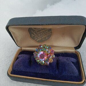 1940's CORO Watermelon Aurora Borealis Brooch
